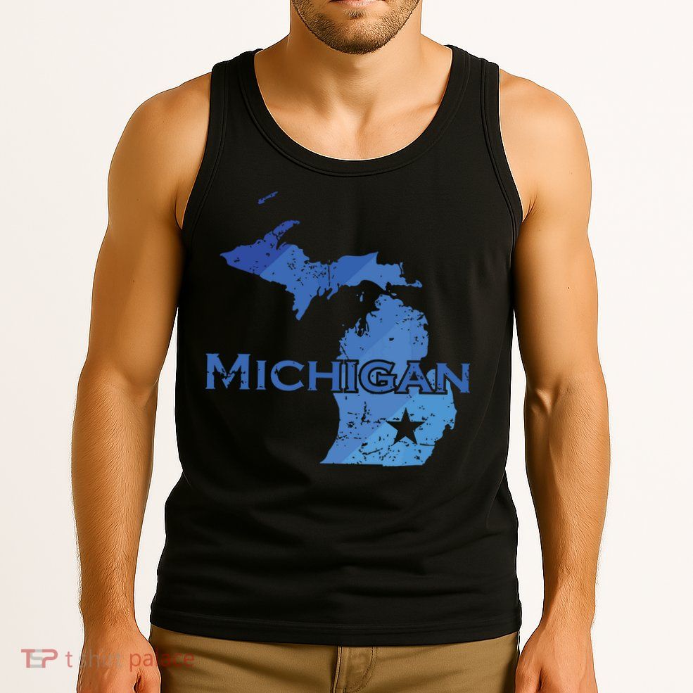 Michigan American State Outline Map Usa Tank Top