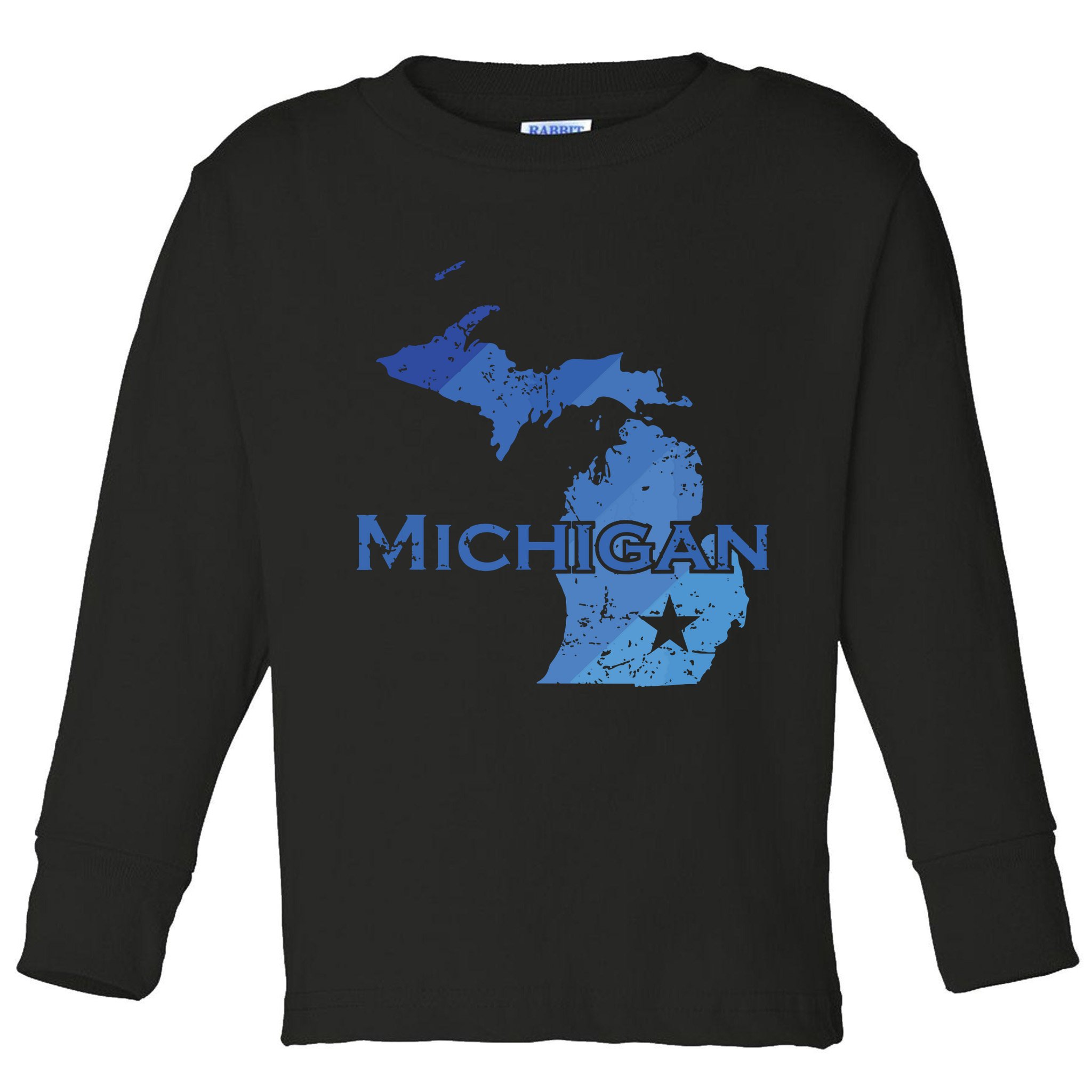 Michigan American State Outline Map Usa Toddler Long Sleeve Shirt