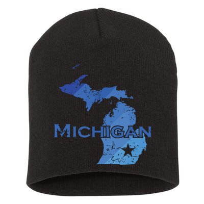 Michigan American State Outline Map Usa Short Acrylic Beanie