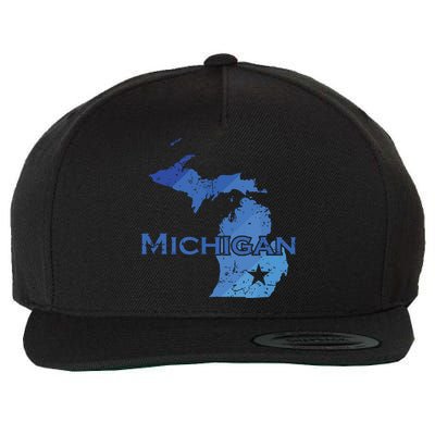 Michigan American State Outline Map Usa Wool Snapback Cap