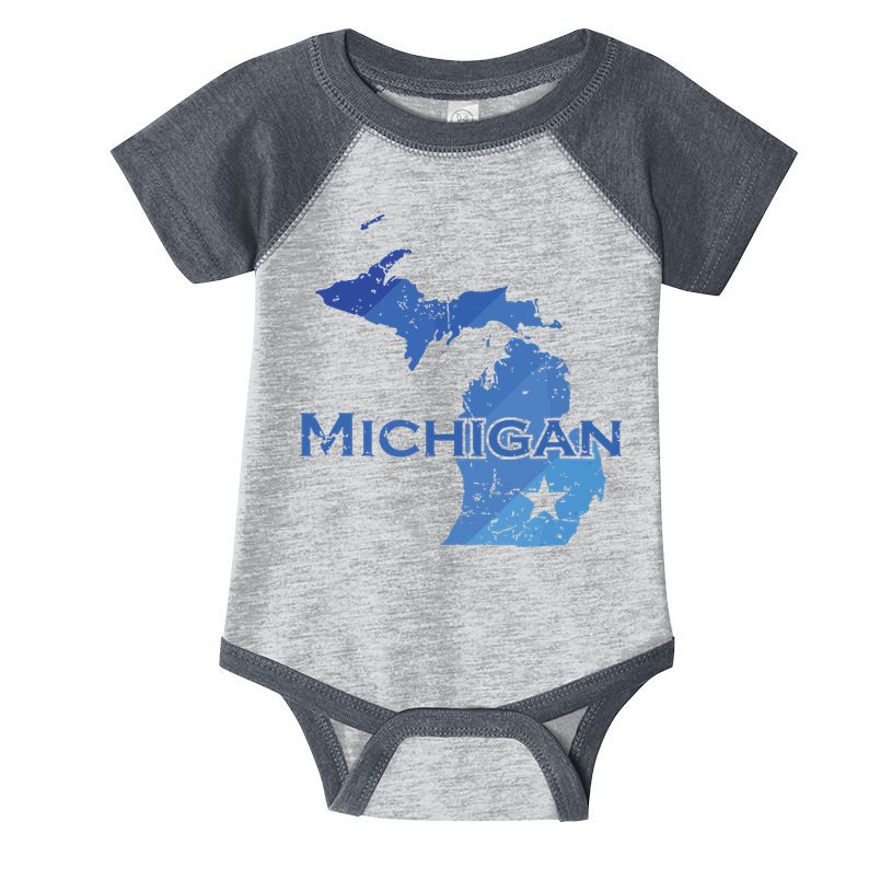 Michigan American State Outline Map Usa Infant Baby Jersey Bodysuit