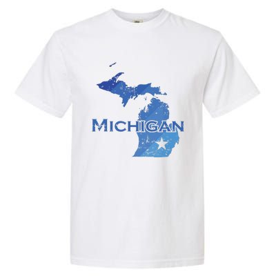 Michigan American State Outline Map Usa Garment-Dyed Heavyweight T-Shirt