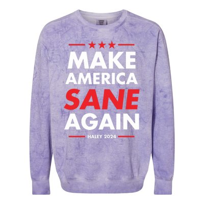 Make America Sane Again Haley 2024 Colorblast Crewneck Sweatshirt