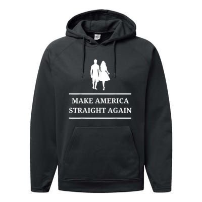 Make America Straight Again Funny Rendition Quote Performance Fleece Hoodie