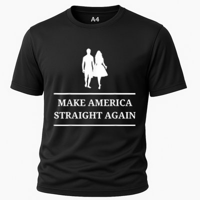 Make America Straight Again Funny Rendition Quote Cooling Performance Crew T-Shirt