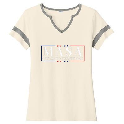 Make America Straight Again Political Funny Sarcastic Ladies Halftime Notch Neck Tee