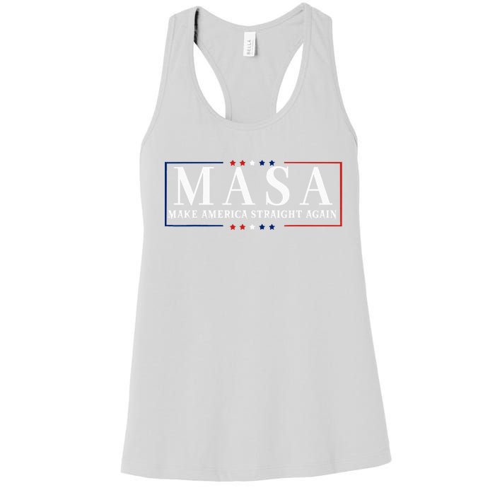 Make America Straight Again Political Funny Sarcastic Women's Racerback Tank