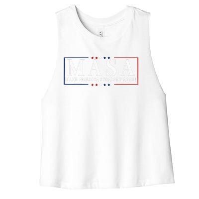 Make America Straight Again Political Funny Sarcastic Women's Racerback Cropped Tank