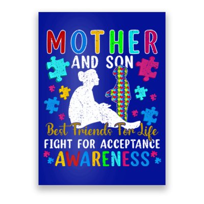 Mother And Son Best Friends For Life Autism Mom Awareness Great Gift Poster