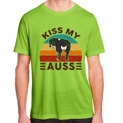 Mini Australian Shepherd Kiss My Auss Funnny Dog Adult ChromaSoft Performance T-Shirt