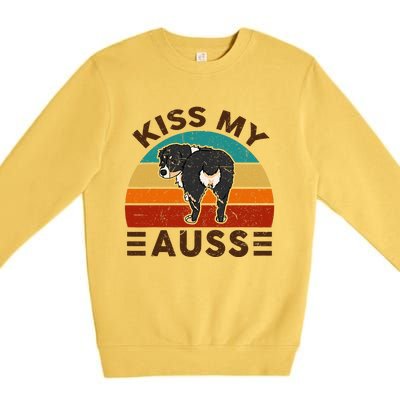 Mini Australian Shepherd Kiss My Auss Funnny Dog Premium Crewneck Sweatshirt