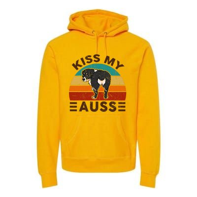 Mini Australian Shepherd Kiss My Auss Funnny Dog Premium Hoodie