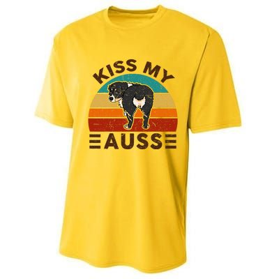 Mini Australian Shepherd Kiss My Auss Funnny Dog Performance Sprint T-Shirt