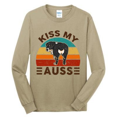 Mini Australian Shepherd Kiss My Auss Funnny Dog Tall Long Sleeve T-Shirt