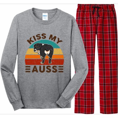 Mini Australian Shepherd Kiss My Auss Funnny Dog Long Sleeve Pajama Set