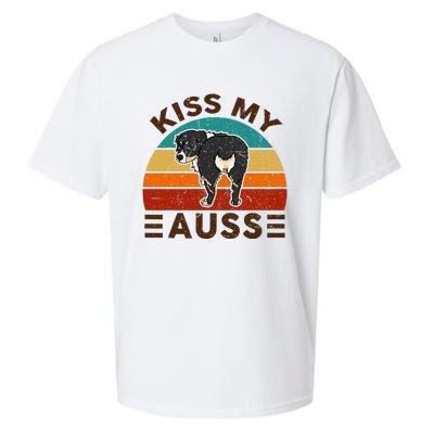 Mini Australian Shepherd Kiss My Auss Funnny Dog Sueded Cloud Jersey T-Shirt