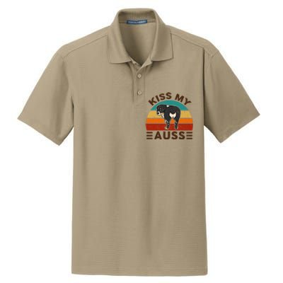 Mini Australian Shepherd Kiss My Auss Funnny Dog Dry Zone Grid Polo