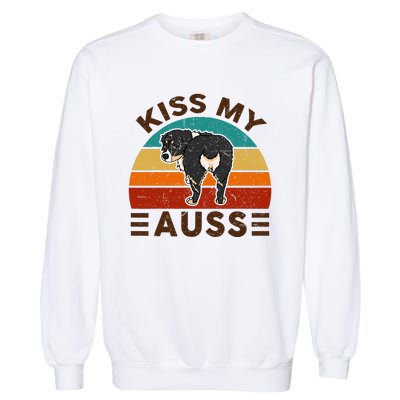 Mini Australian Shepherd Kiss My Auss Funnny Dog Garment-Dyed Sweatshirt