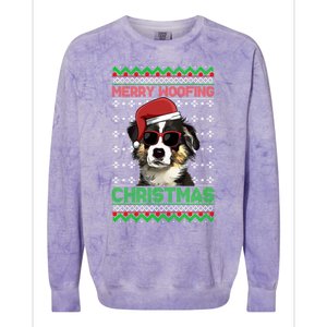 Miniature American Shepherd Dog Merry Woofing Christmas Great Gift Colorblast Crewneck Sweatshirt