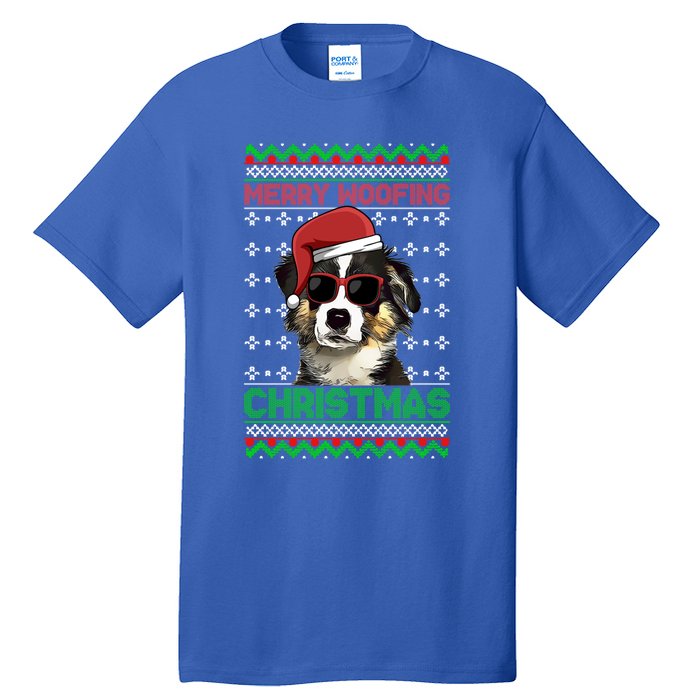 Miniature American Shepherd Dog Merry Woofing Christmas Great Gift Tall T-Shirt