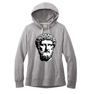 Marcus Aurelius Statue Blackwork Women's Fleece Hoodie