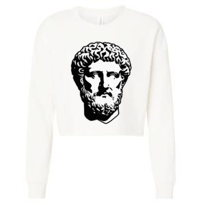 Marcus Aurelius Statue Blackwork Cropped Pullover Crew