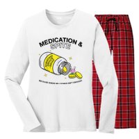 Medication And Spite Because Sheer Willpower IsnT Enough Women's Long Sleeve Flannel Pajama Set 