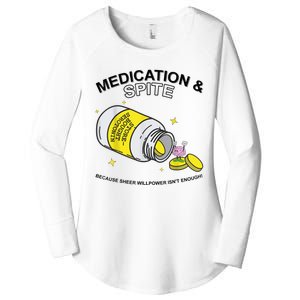 Medication And Spite Because Sheer Willpower IsnT Enough Women's Perfect Tri Tunic Long Sleeve Shirt