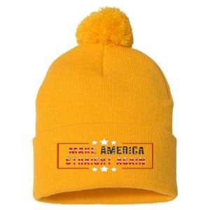 Make America Straight Again Political Funny Sarcastic Pom Pom 12in Knit Beanie