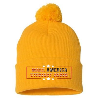 Make America Straight Again Political Funny Sarcastic Pom Pom 12in Knit Beanie