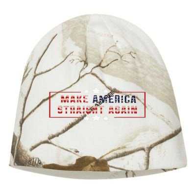 Make America Straight Again Political Funny Sarcastic Kati - Camo Knit Beanie