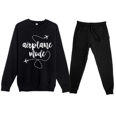 Mode Airplane Summer Vacation Travel Airplane Sweatshirt Premium Crewneck Sweatsuit Set