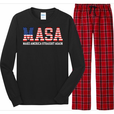 Make America Straight Again MASA Funny Political Sarcastic Long Sleeve Pajama Set