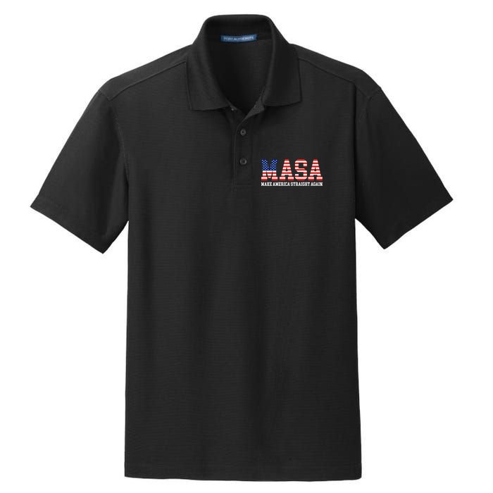 Make America Straight Again MASA Funny Political Sarcastic Dry Zone Grid Polo