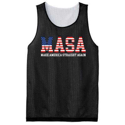 Make America Straight Again MASA Funny Political Sarcastic Mesh Reversible Basketball Jersey Tank