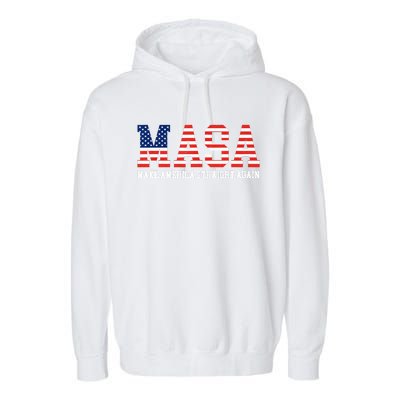 Make America Straight Again MASA Funny Political Sarcastic Garment-Dyed Fleece Hoodie