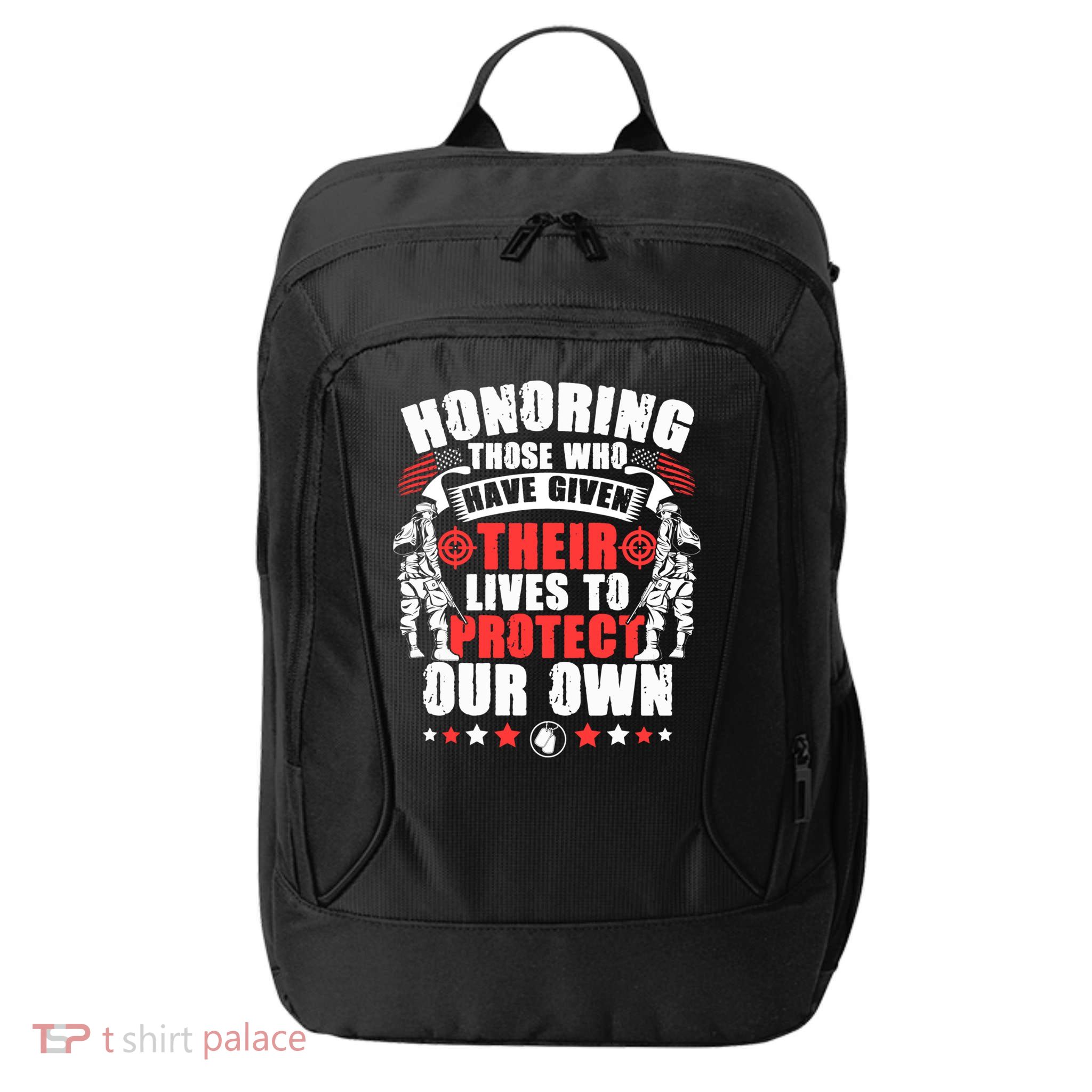 Military American Soldier Memorial Honoring City Backpack
