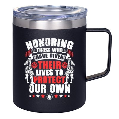 Military American Soldier Memorial Honoring 12oz Stainless Steel Coffee Mug