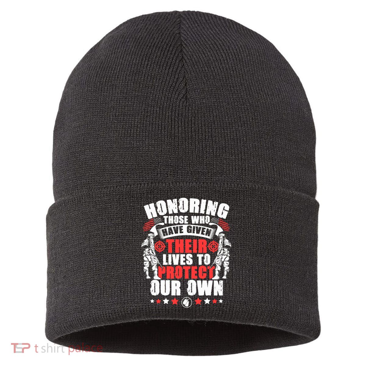 Military American Soldier Memorial Honoring Sustainable Knit Beanie