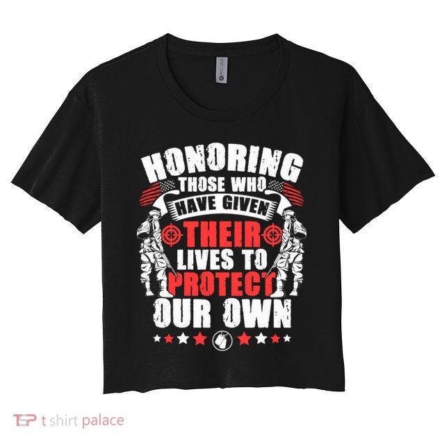 Military American Soldier Memorial Honoring Crop Top