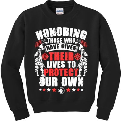Military American Soldier Memorial Honoring Kids Sweatshirt