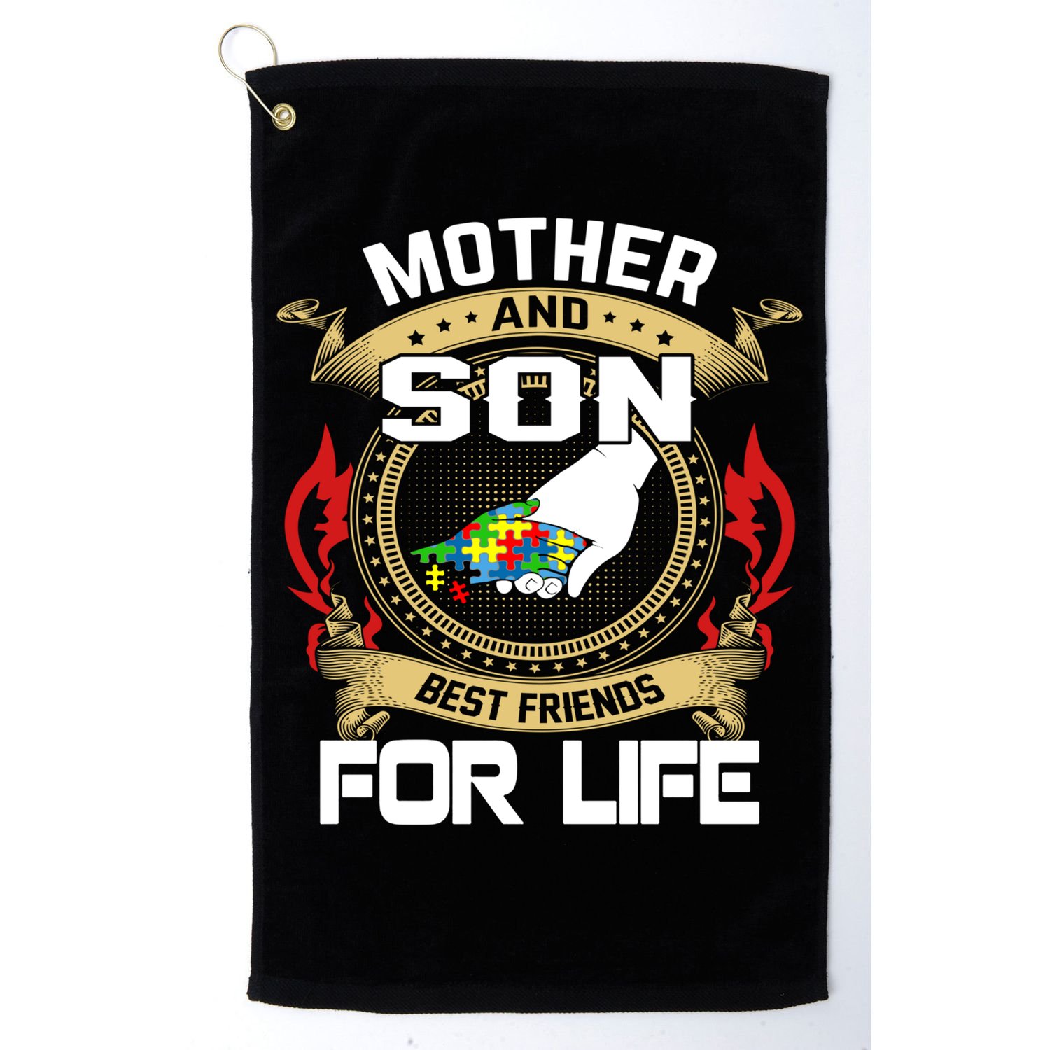 Mother And Son Best Friend For Life Gift Golf Towel