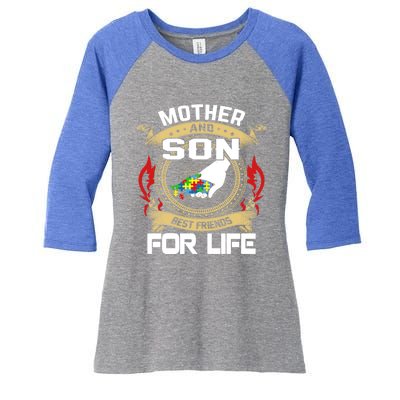 Mother And Son Best Friend For Life Gift Women's Tri-Blend 3/4-Sleeve Raglan Shirt