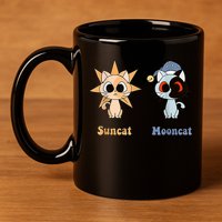 Moondrop And Sundrop As Fnaf Security Breach Cats 11oz C Handle Ceramic Mug