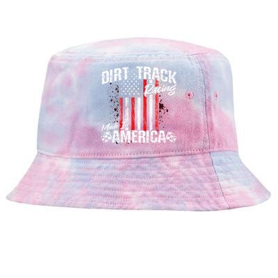 Modified And Sprint Cars American Flag Dirt Track Racing Gift Tie-Dyed Bucket Hat