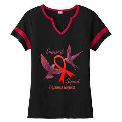 Myelofibrosis Awareness Support Squad Gift Ladies Halftime Notch Neck Tee