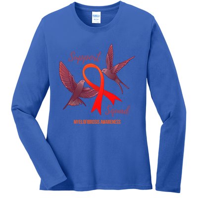 Myelofibrosis Awareness Support Squad Gift Ladies Long Sleeve Shirt