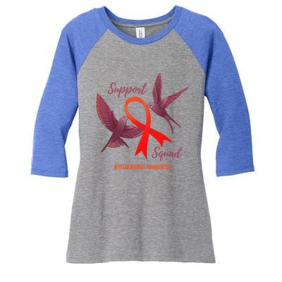 Myelofibrosis Awareness Support Squad Gift Women's Tri-Blend 3/4-Sleeve Raglan Shirt