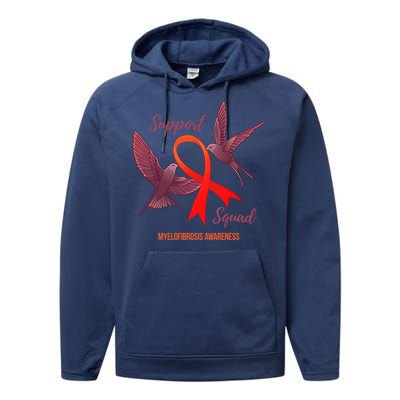 Myelofibrosis Awareness Support Squad Gift Performance Fleece Hoodie