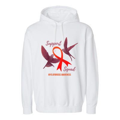 Myelofibrosis Awareness Support Squad Gift Garment-Dyed Fleece Hoodie